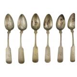 6 American Presumably Coin Silver Spoons
