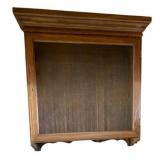 Hanging Wood Wall Cabinet w/ Glass Shelves