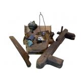 Lot of Antique Items w/ Wooden Tools