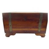 Vtg Small Cedar Wood Chest w/ Metal 9'x15'x9'