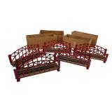 Group of 5 Marklin Red Train Bridges