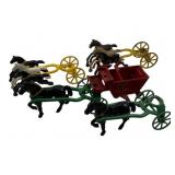 Lot Cast Iron Horse & Buggy Toys As Is