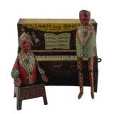 Ham and Sam Minstrel Team Tin Litho Piano Toy