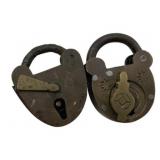 Group of 2 Padlocks Without Keys 1.5'x1.5'
