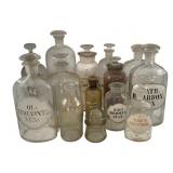 Lot Apothecary Glass Bottles 12'
