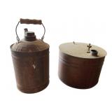 2 Vintage Metal Gas/Oil Cans 11'