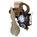 Lot Assorted Clock Parts - AS IS