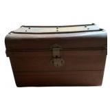 Vtg Metal Trunk w/ Brass Hardware 16'x23'x16'
