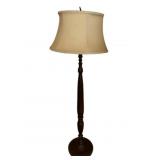 Vintage Turned Wood Floor Lamp w/ Shade