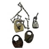 Group of 4 Tiny Padlocks w/ Keys 1.5'x1'