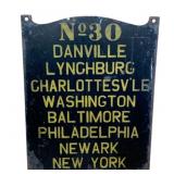 Metal No. 30 Line Train Sign 20'x16'x1.25'