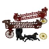 Lot Cast Iron Horse/Buggy Parts 11.5'x5'x3.5'