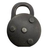 Antique Cast Iron Padlock w/o Key 3'x2.25'