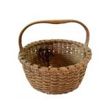 Primitive Woven Splint Basket w/Handle