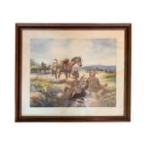 Native American Hunting Scene Framed Print