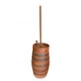 Antique Wood & Metal Barrel Butter Churn