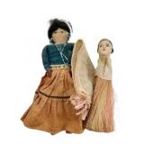 Vtg Navajo Folk Art Dolls 11'