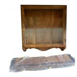 Hanging Wood Wall Cabinet w/ Glass Shelves