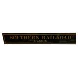 Southern Railroad Tickets Glass Sign 4.5'x27'