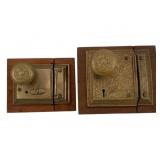 2pc. Lot Antique Brass Door Locks 6'x6.5'