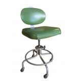 Vtg Green Vinyl Rolling Office Chair