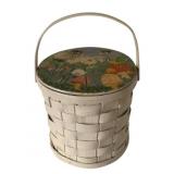 Vintage Woven Wood Basket w/ flip lid Fomerz Spain