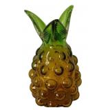 Murano Style Amber/Green Glass Pineapple Vase