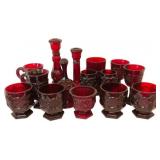Assorted Avon Red Glass Items