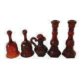 5 Avon Red Glass Items