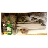 Cabinet Lot of Assorted Glass & Baking Items