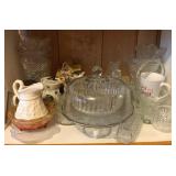 Cabinet Lot of Assorted Glass Items & More