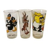 3 Pepsi / Looney Tunes Glass - 6.5' tall