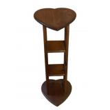 Wood Stand w/ Heart Shaped Top - 29 x 10 x 11