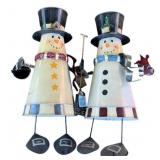 2  Metal Snowmen - 27 x 15 x 10.75
