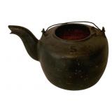 Vintage Black Cast Iron Tea Kettle