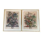 2 Framed Prints 'June' & 'July' - 20 x 16