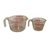2 Pyrex Glass Measuring Cups