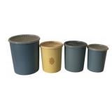 4 Tupperware Canisters - 6.5 x 7 x 9