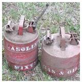 2 Vintage Metal Gas Cans