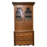 Walnut 2pc Secretary w/ Drop Front Desk