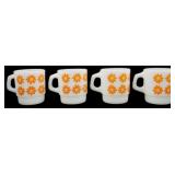 Set of 4 Anchor Hocking 'Daisy' Mugs 3.5'