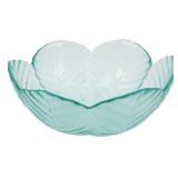 Vintage Green Glass Leaf Bowl 3.5'x2'