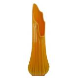L.E. Smith Bittersweet Swung Glass Vase 21'