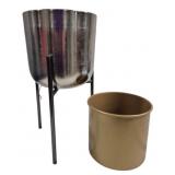 2 Metal Planters, 1 on Stand 18'x9'