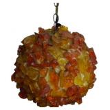 Mid Century Chunky Lucite Swag Lamp 11'