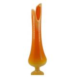 L.E. Smith Bittersweet Swung Glass Vase 17.25'
