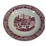 Red & White Transferware Serving Platter 18'