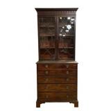 2 Part English Mahogany Bookcase
