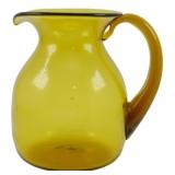 Vintage Amber Glass Pitcher 7'