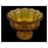 Fostoria Amber Coin Glass Compote - 6.5 x 8.5